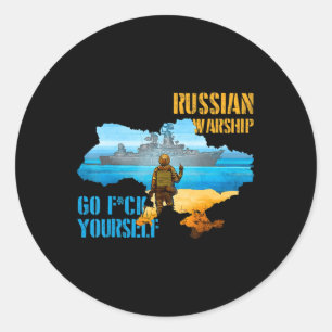 Kriegsschiff Ukraine Karte Stolz Vintage Ukraine P Runder Aufkleber