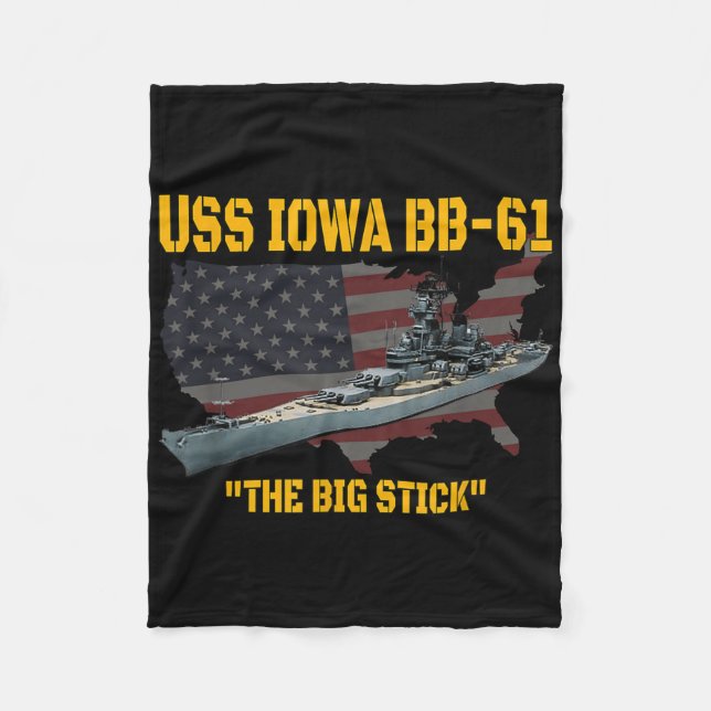 Kriegsschiff Uss Iowa &amp; WW2 Bb-61 Batt Fleecedecke (Vorderseite)