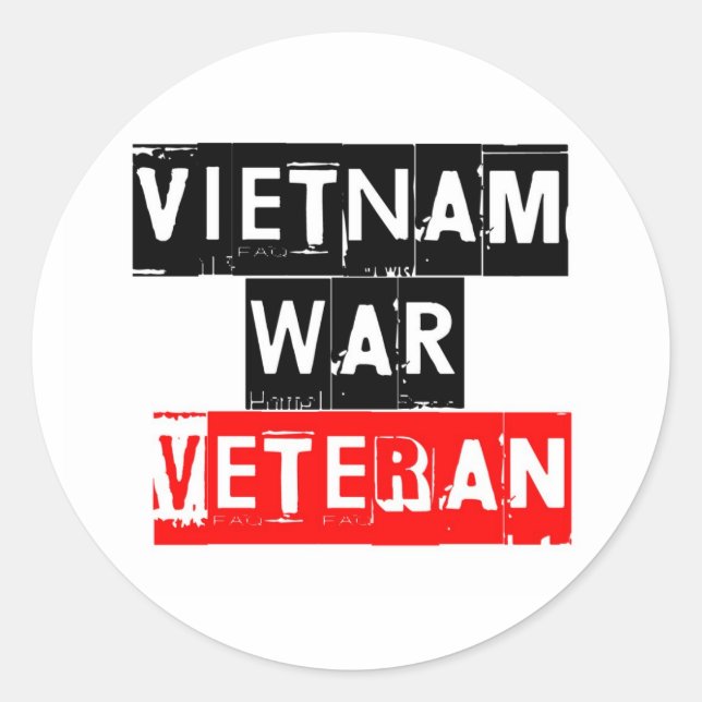 Kriegsveteran Vietnam Runder Aufkleber (Vorderseite)