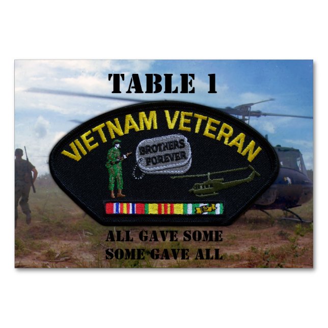 Kriegsveteranen des Militärs Vietnam Tischnummer (Vorderseite)