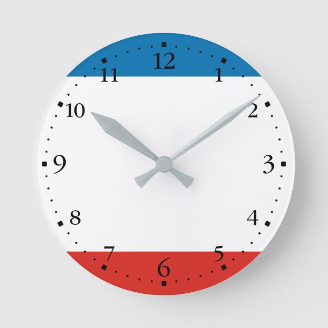 Krim-Flagge Runde Wanduhr (Vorderseite)