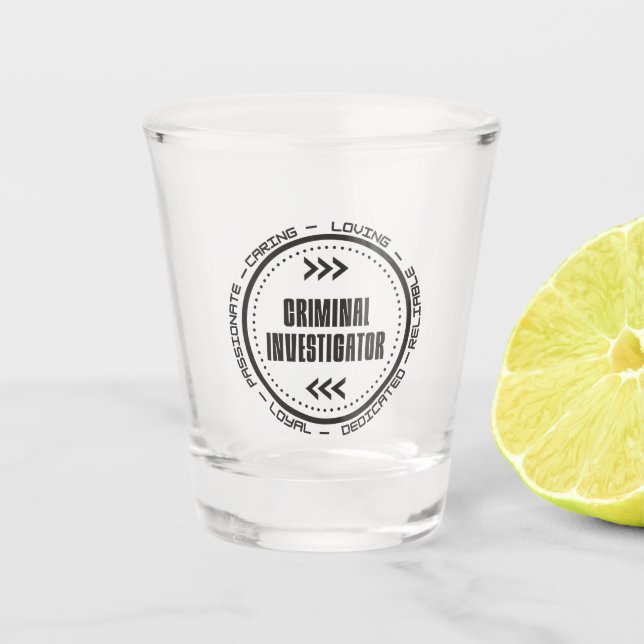 Kriminalermittler Schnapsglas (Vorderseite)