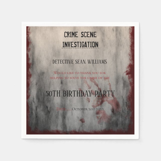 Kriminalitätsforschung 50. Geburtstag Serviette (Vorderseite)