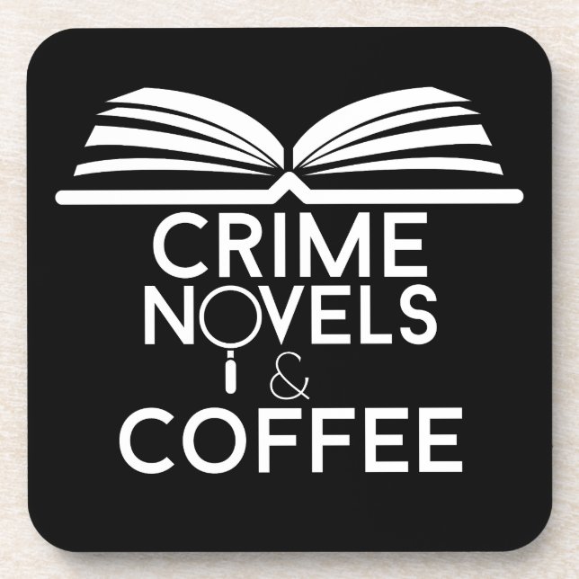 Kriminalromane und Kaffee Getränkeuntersetzer (Vorderseite)