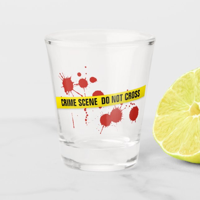 Kriminalszene Schnapsglas (Vorderseite)