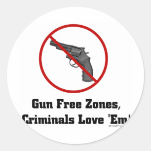 Kriminelle Liebe Gun-freie Zonen Runder Aufkleber