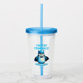 Kriminelle zum Einfrieren - Dunkler Pinguin Acryltrinkbecher
