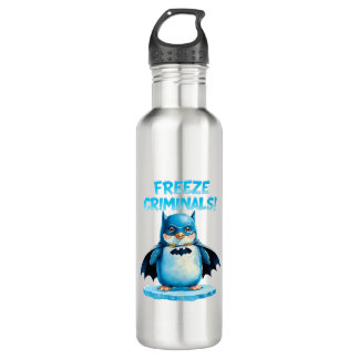 Kriminelle zum Einfrieren - Dunkler Pinguin Edelstahlflasche