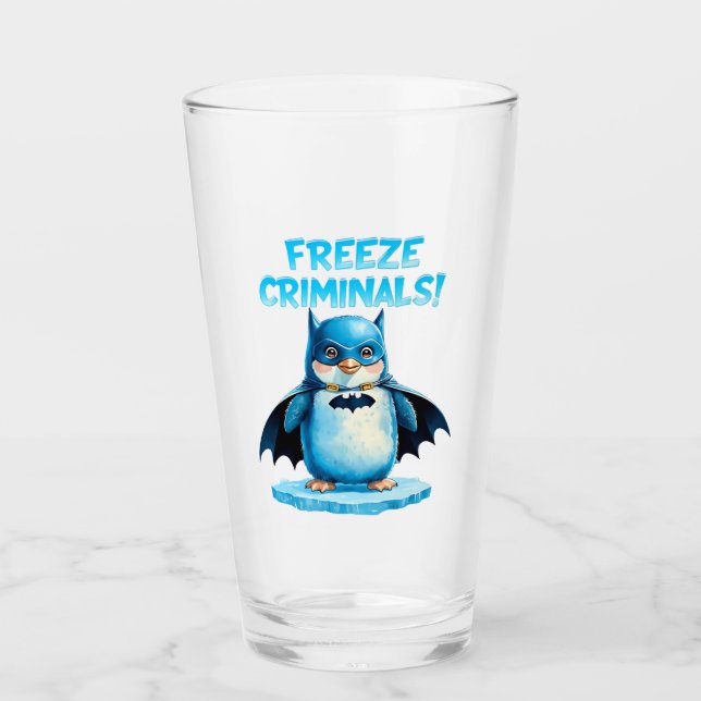 Kriminelle zum Einfrieren - Dunkler Pinguin Glas (Vorderseite)