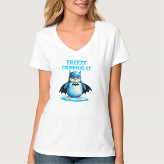 Kriminelle zum Einfrieren - Dunkler Pinguin T-Shirt