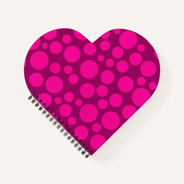 Krimson Pink Polka dot Notizbuch (Vorderseite)