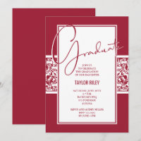 Krimson und White Damask Abschluss