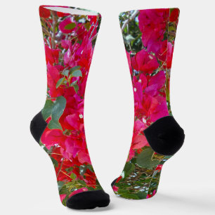 Krimsonblüten: Tanz der roten Bougainvilleas Socken