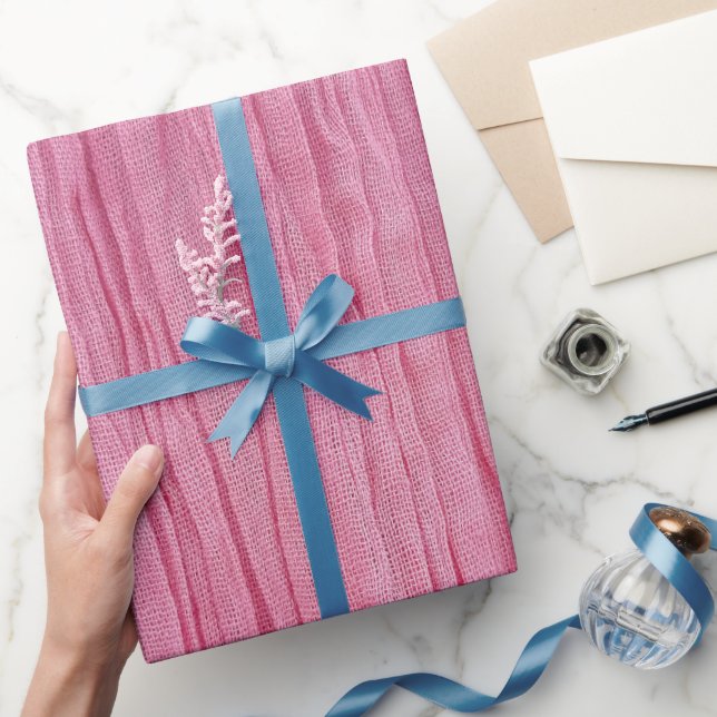 Krinklerrosa Krepe Geschenkpapier (Schenken)