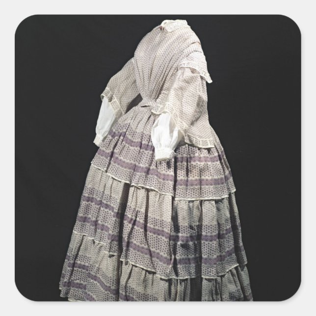 Krinoline, 1850-60 quadratischer aufkleber (Vorderseite)