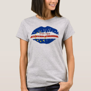 Kriola Lips Kisses Cape Verde Flag T - Shirt