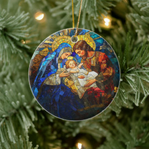 Krippe aus gefestigtem Glas Keramik Ornament