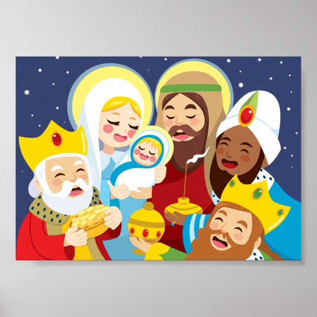 Krippe Baby Jesus Geburt Poster (Vorne)