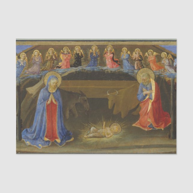 Krippe Engel Mutter Mary Baby Jesus Weihnachten Seidenpapier (Vorderseite)