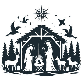 Krippe Feiertagspostkarte