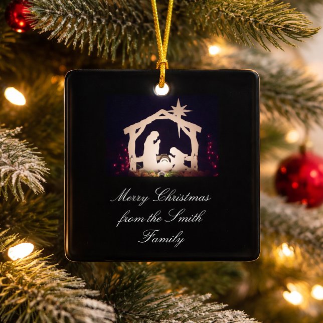 Krippe Frohe Weihnachtsfeier Keramik Ornament (Von Creator hochgeladen)