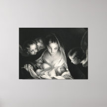Krippe Jesus Jungfrau Mary Angels Schwarz-weiß