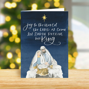 Krippe Joy Watercolor Religiöse Weihnachten