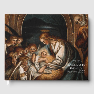 Krippe Jungfrau Mary Baby Jesus Angels Crib Gästebuch