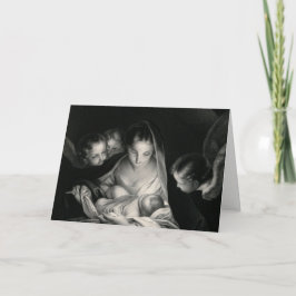Krippe Krippe Jungfrau Mary Baby Jesus Angels Feiertagskarte