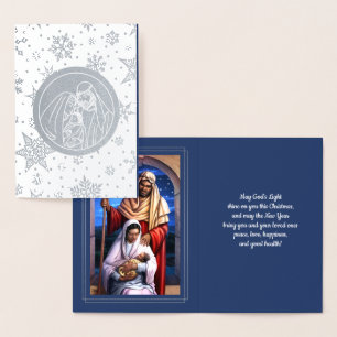 Krippe Luxury Real Foil Weihnachtskarten Folienkarte