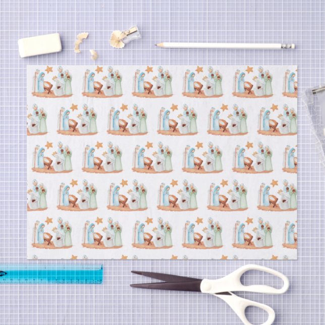 Krippe Mary Joseph Jesus 3 Könige Weihnachten Seidenpapier (Handwerk)