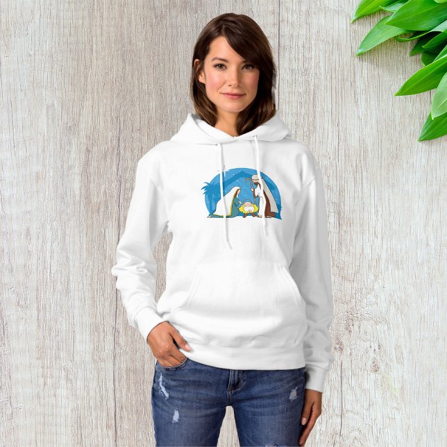 Krippe mit Mary Joseph und Baby Jesus Hoodie (Von Creator hochgeladen)