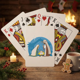 Krippe mit Mary Joseph und Baby Jesus Spielkarten