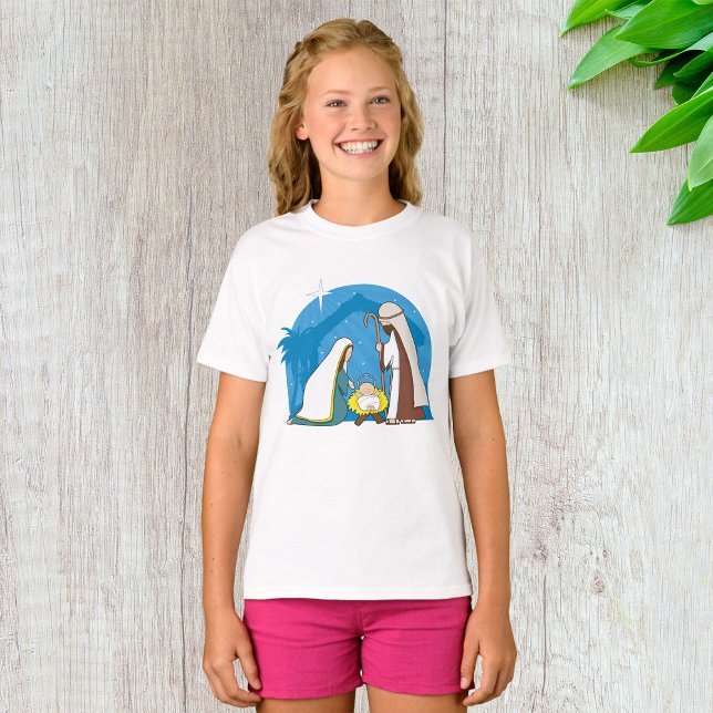 Krippe mit Mary Joseph und Baby Jesus T-Shirt (Von Creator hochgeladen)
