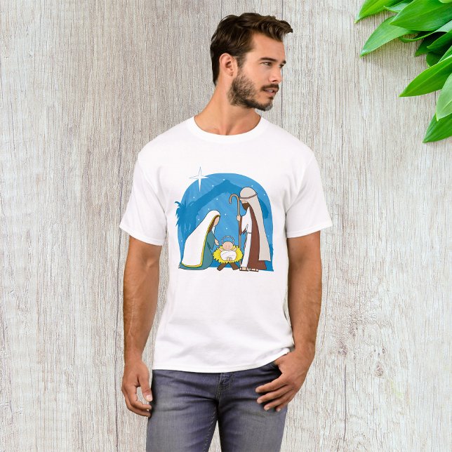 Krippe mit Mary Joseph und Baby Jesus T-Shirt (Von Creator hochgeladen)