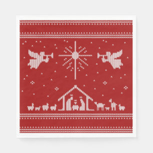 Krippe Nativity Ugly Christmas Sweater Christlich Serviette