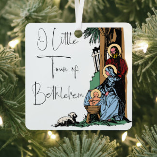 Krippe - "O Little Town of Bethlehem" Ornament Aus Metall