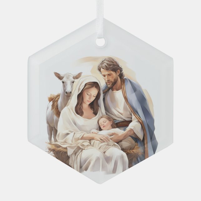 Krippe Ornament Aus Glas (Vorderseite)