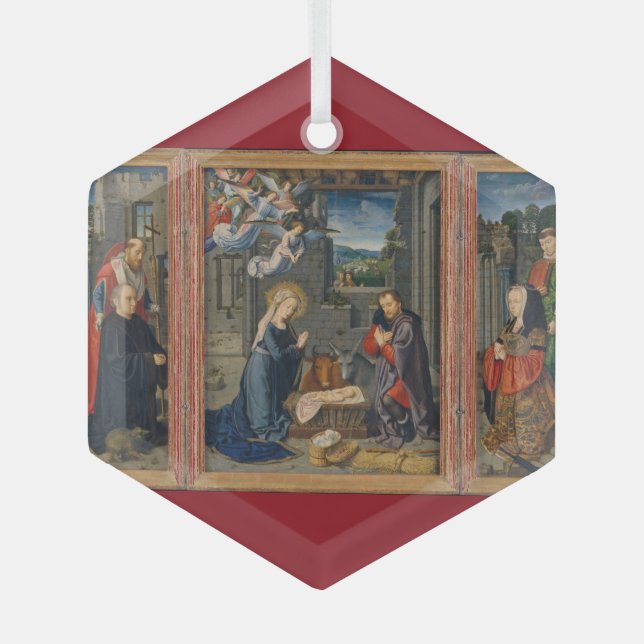 Krippe Schöne religiöse Jesus Weihnachten Ornament Aus Glas (Vorderseite)