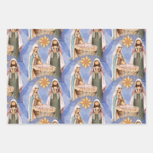 Krippe-Stillstand Muster Urlaub Geschenkpapier Set