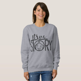 Krippe Wahre Geschichte Jesus Grau Weihnachten Sweatshirt