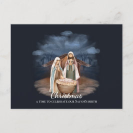 Krippe - Weihnachten - Geburt unseres Erretters Postkarte