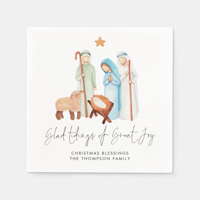 Krippenfiguren Glad-Dingen mit großem Joonamen Serviette (Vorderseite)