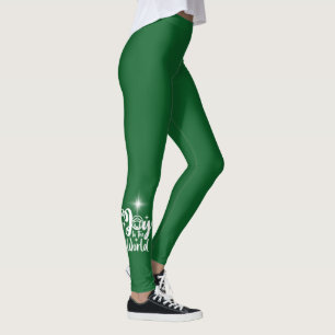 Krippenfreude für die Welt Grün & Weiß Leggings