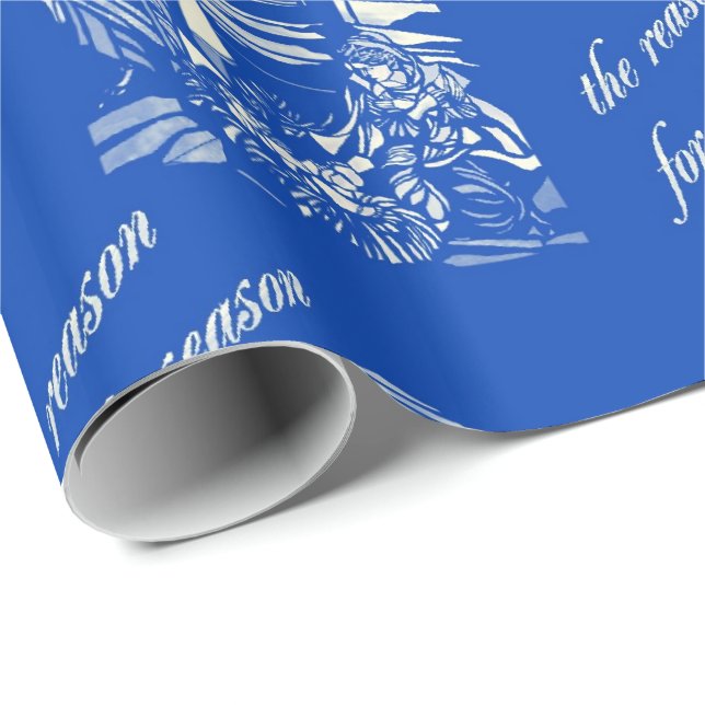 Krippenglas - blau geschenkpapier (Rolleneckpunkt)