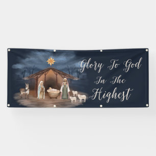 Krippenglorie zu Gott Weihnachten Christliche Kirc Banner
