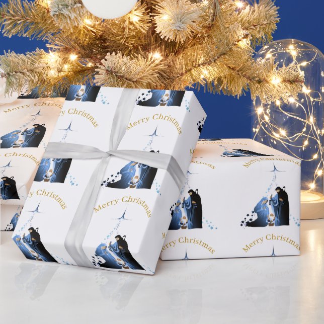 Krippenlandschaft Frohe Weihnachtsgrüße Geschenkpapier (Feiertage)