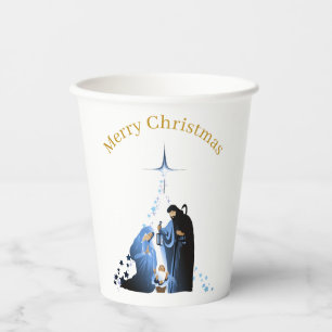 Krippenlandschaft Frohe Weihnachtsgrüße Pappbecher