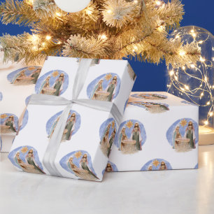 Krippenlandschaft Mary Joseph Jesus Pattern Weihna Geschenkpapier