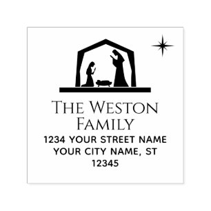 Krippenszene #2 Krippe Baby Jesus Name Adresse Permastempel